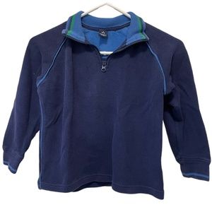 Gap Navy Blue 3/4 Zip Collared Sweater with Blue and Green Stripes Size S 6/7